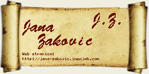 Jana Zaković vizit kartica